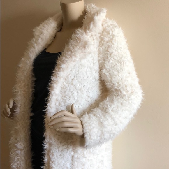 1 LEFT!  Faux Shaggy Open Front coat - Picture 7 of 8